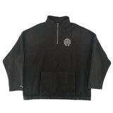 Chrome Hearts Half Zip Horse Shoe Fleece Hoodie Black