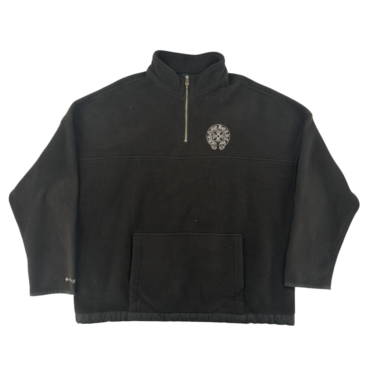 Chrome Hearts Half Zip Horse Shoe Fleece Hoodie Black