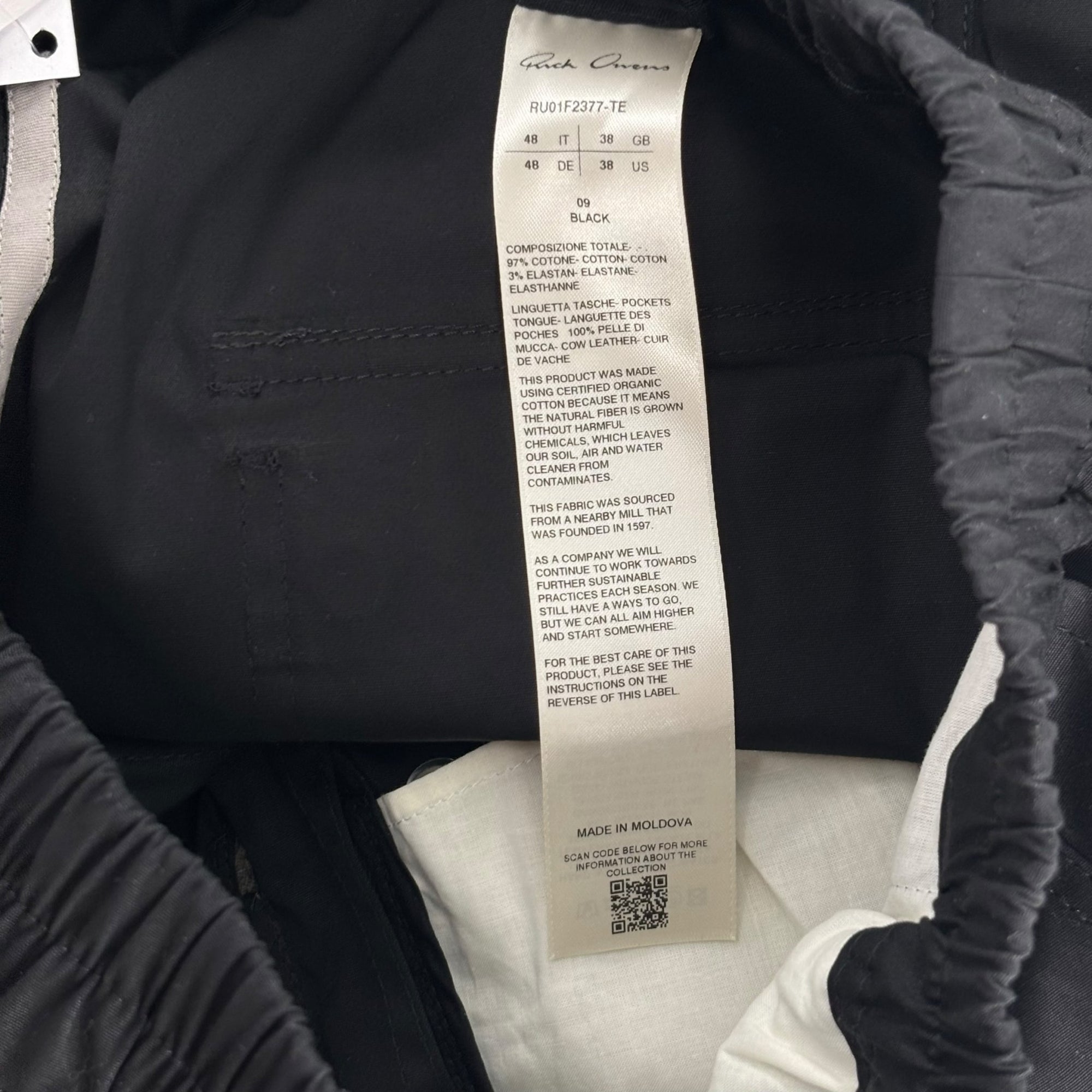 Rick Owens Bauhaus Cargo Pants Black