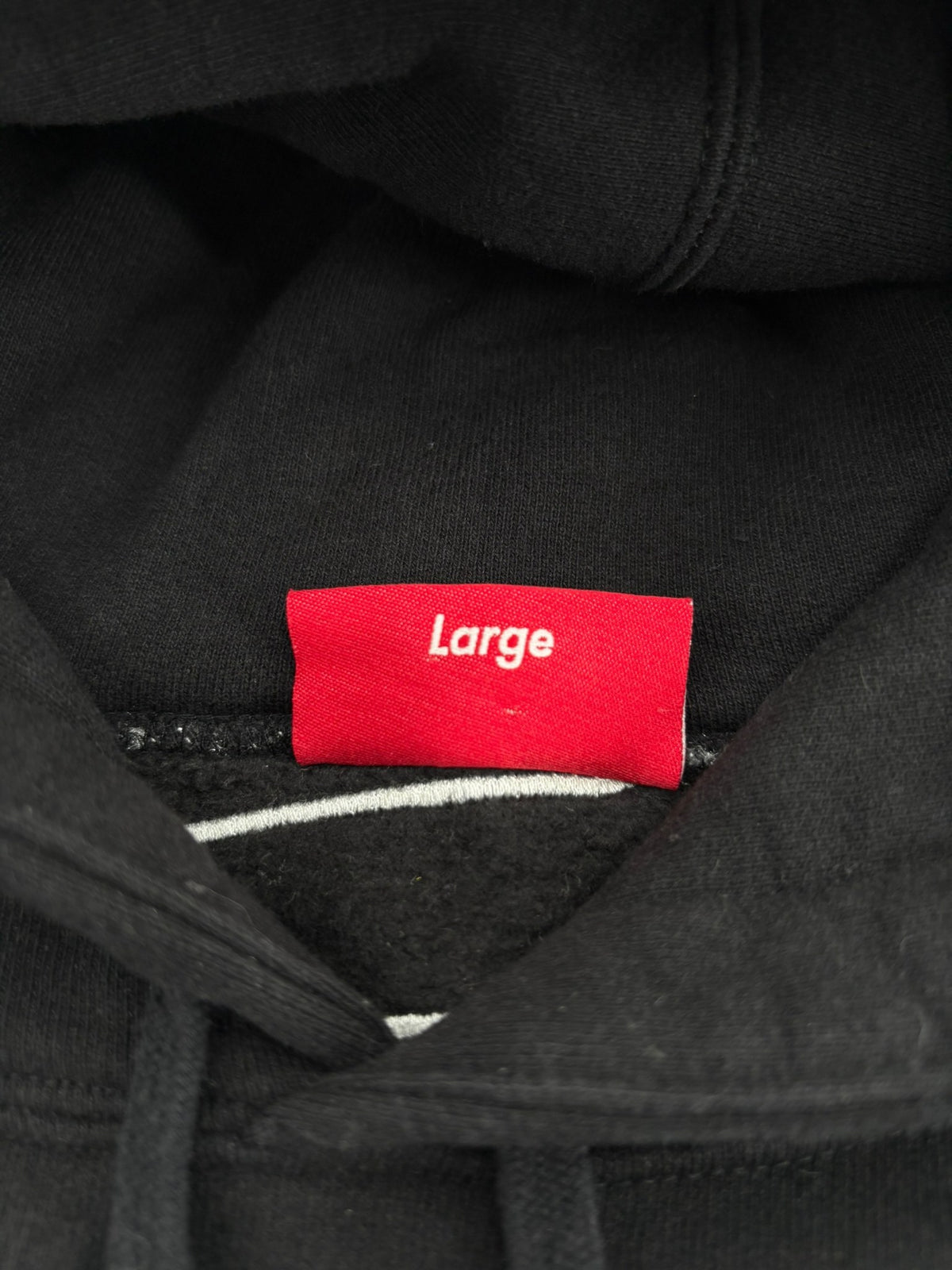 Supreme Satin Appliqué Hooded Sweatshirt Black