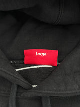 Supreme Satin Appliqué Hooded Sweatshirt Black