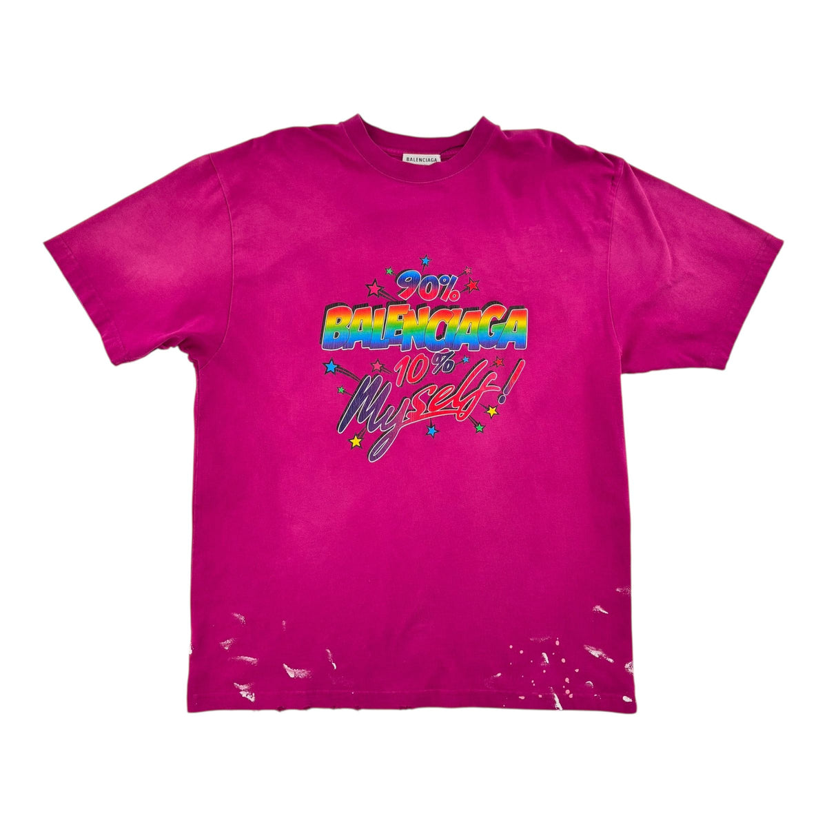 Balenciaga Women's 90/10 Large Fit Vintage T-Shirt Dark Pink