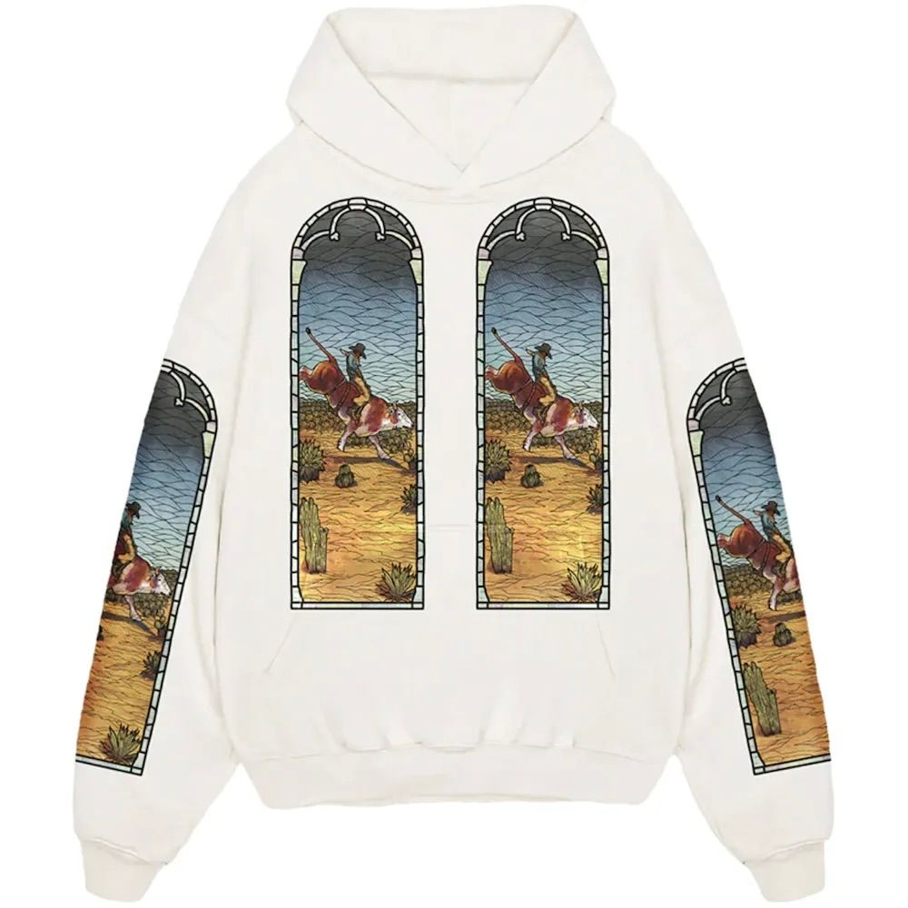 Who Decides War x EST Gee Stained Glass Hoodie Cream