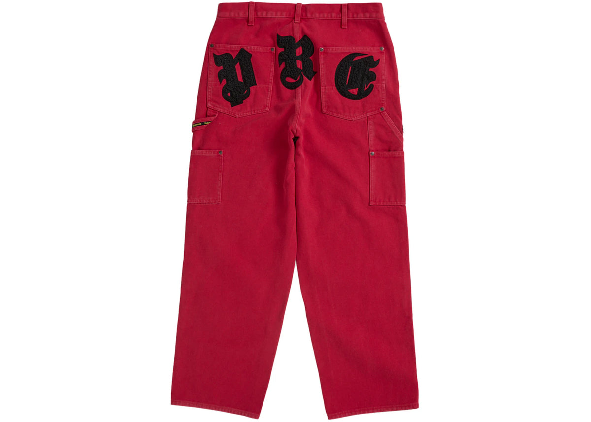 Supreme Old English Canvas Double Knee Painter Pant Red