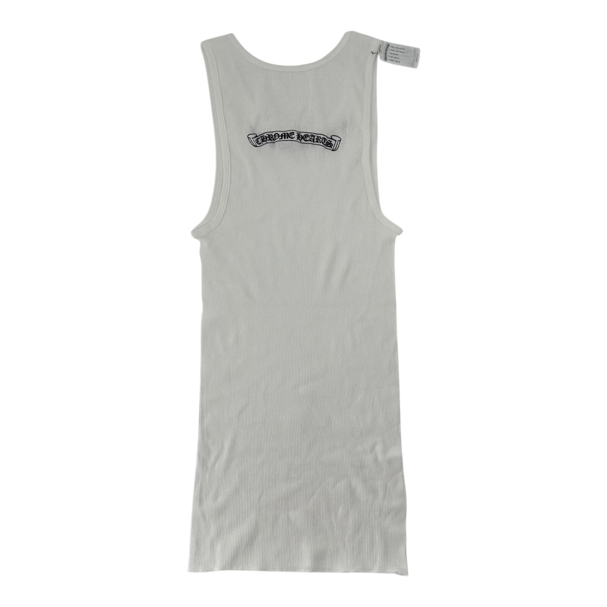 Chrome Hearts Scroll Logo Ribbed Tank Top White