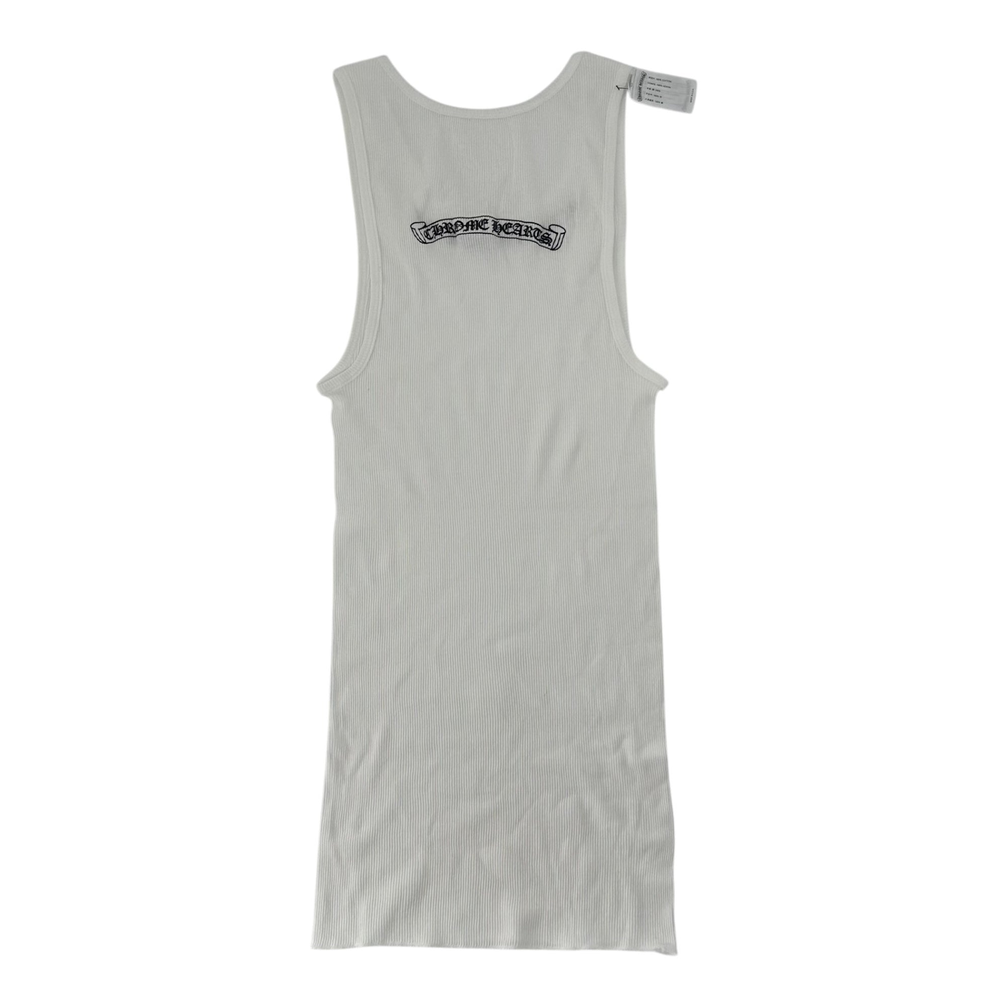 Chrome Hearts Scroll Logo Ribbed Tank Top White