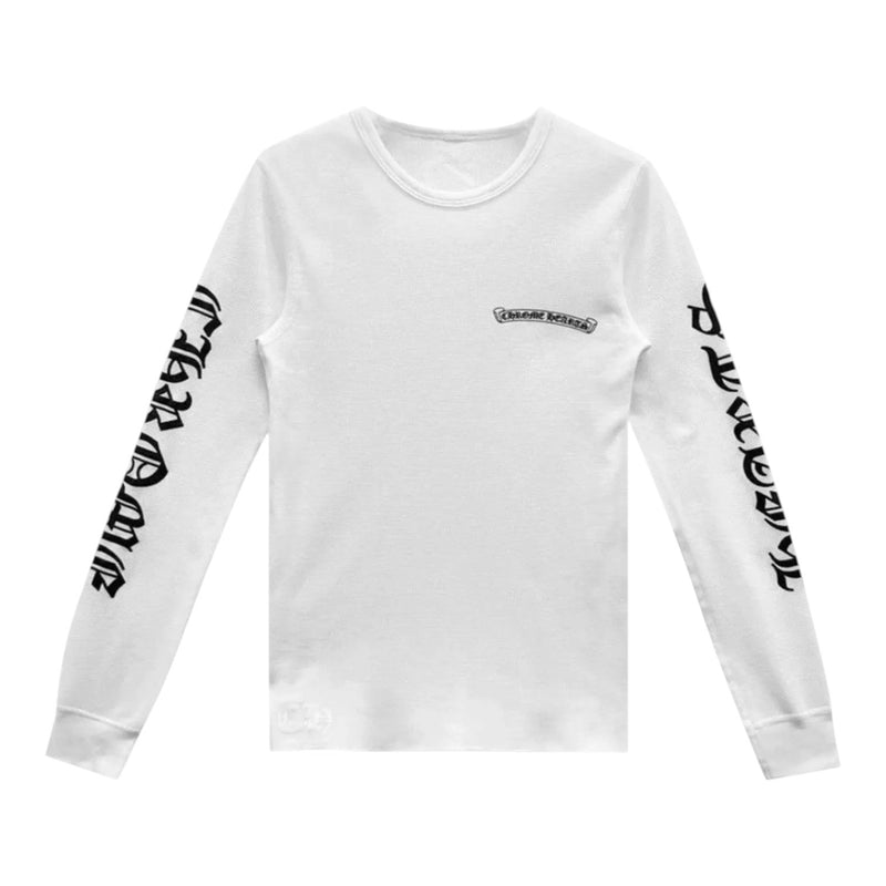 Chrome Hearts Scroll Logo Long-Sleeve Thermal Tee White