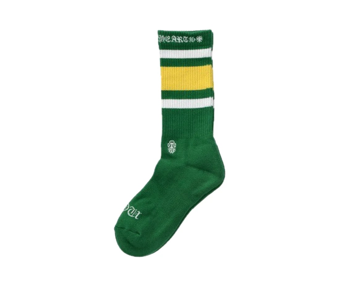 Chrome Hearts Striped Socks Green Yellow
