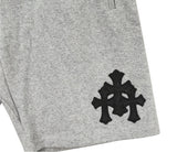 Chrome Hearts Cemetery Leather Cross Patch Paper Jam Shorts Grey
