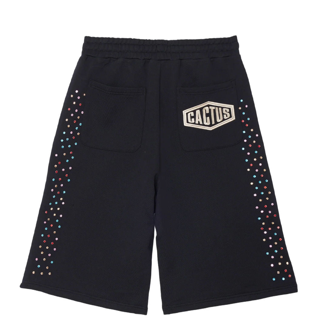 Cactus Valley Crystal Cactus Sweat Shorts Black