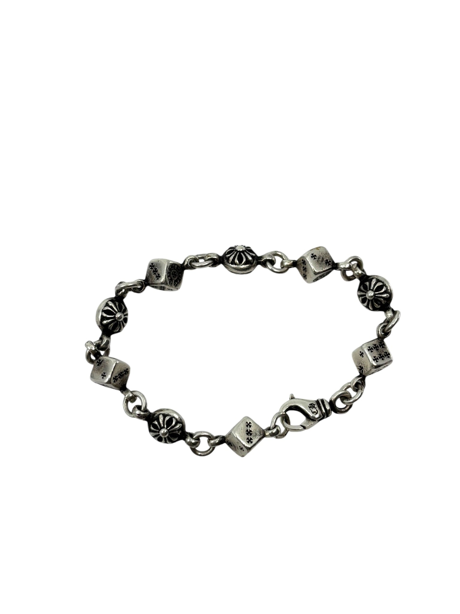 Chrome Hearts Dice and Plus Ball Bracelet Silver