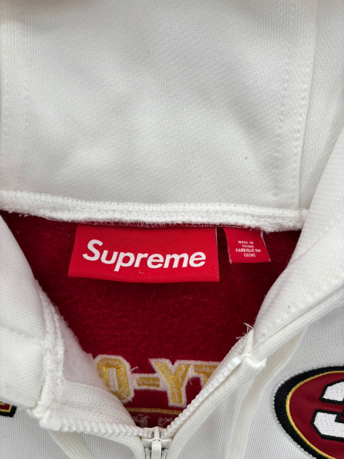 Supreme Football Zip Up Hooded Sweatshirt (FW25) White