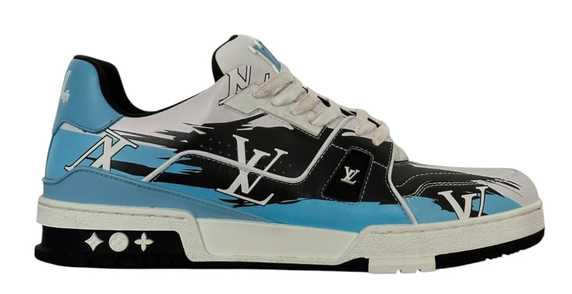 Louis Vuitton Black & Blue Logo Trainers