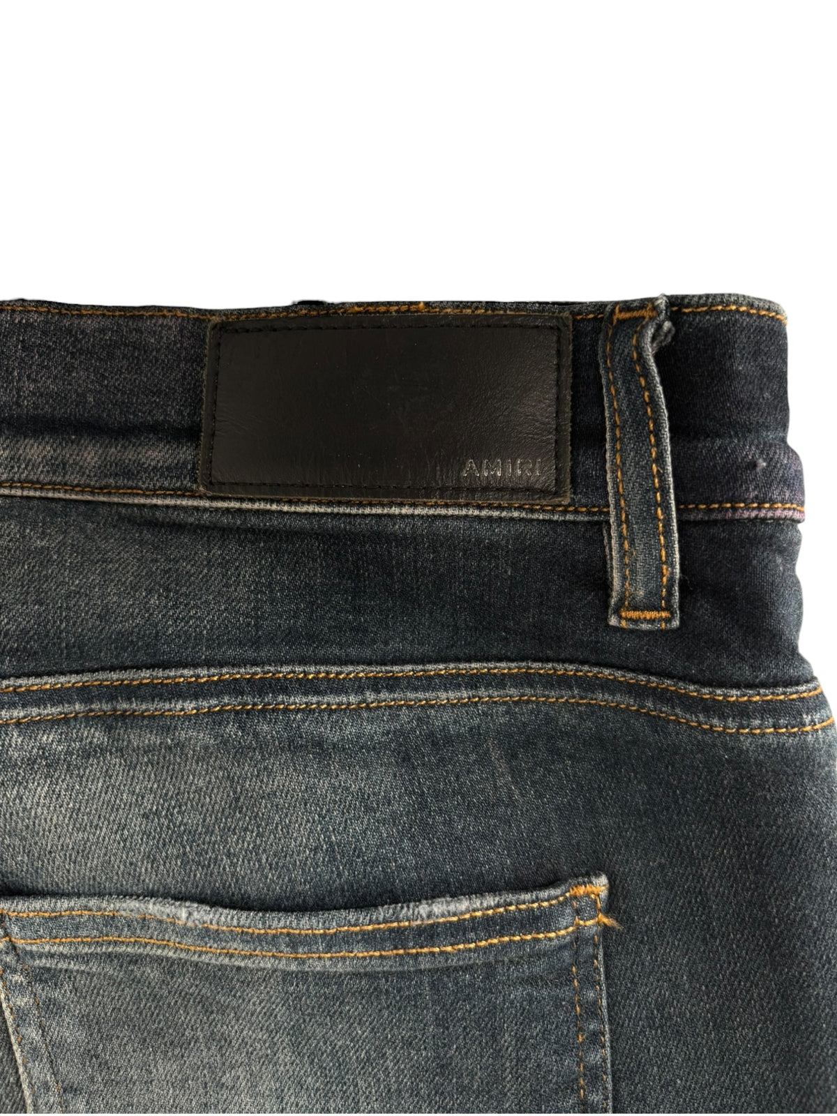 Amiri MX1 Leather Patch Jeans Deep Indigo/Black