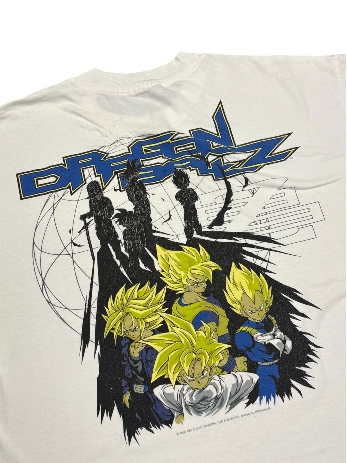 DBZ Trunks, Goku, Gohan, Vegeta Saiyans White Tee