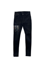 AMIRI Embroidered Paint Drip Core Logo Distressed Skinny Jeans Black/Multi