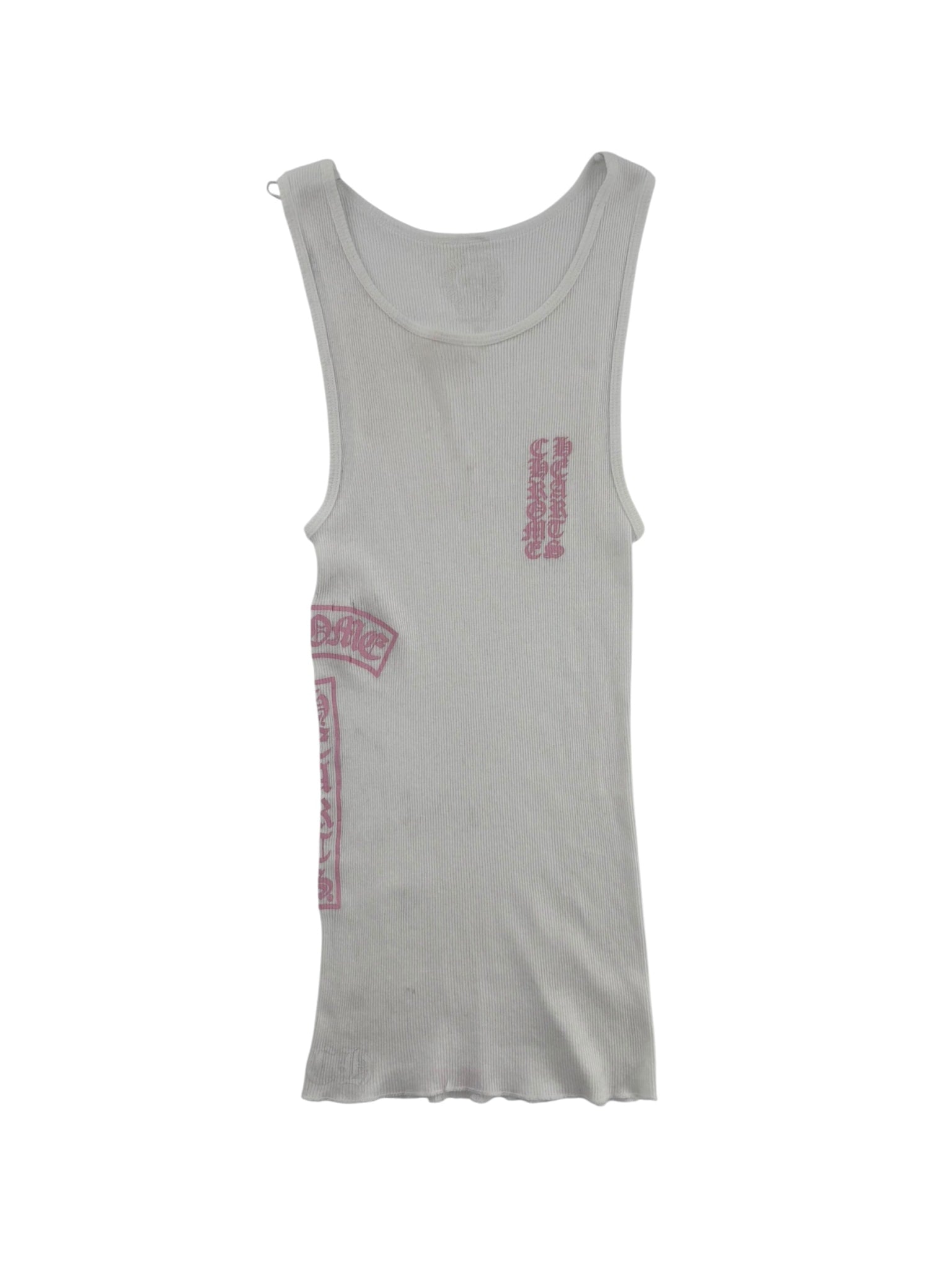 Chrome Hearts T Bar Rib Tank Top White/Pink