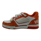 Louis Vuitton Trainer Low Velcro Strap Orange Monogram Denim