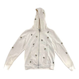 KAWS x Dior Embroidered Bees Zip Up Sweatshirt White