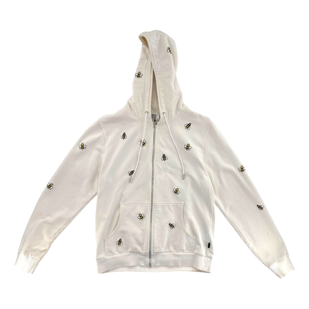 KAWS x Dior Embroidered Bees Zip Up Sweatshirt White