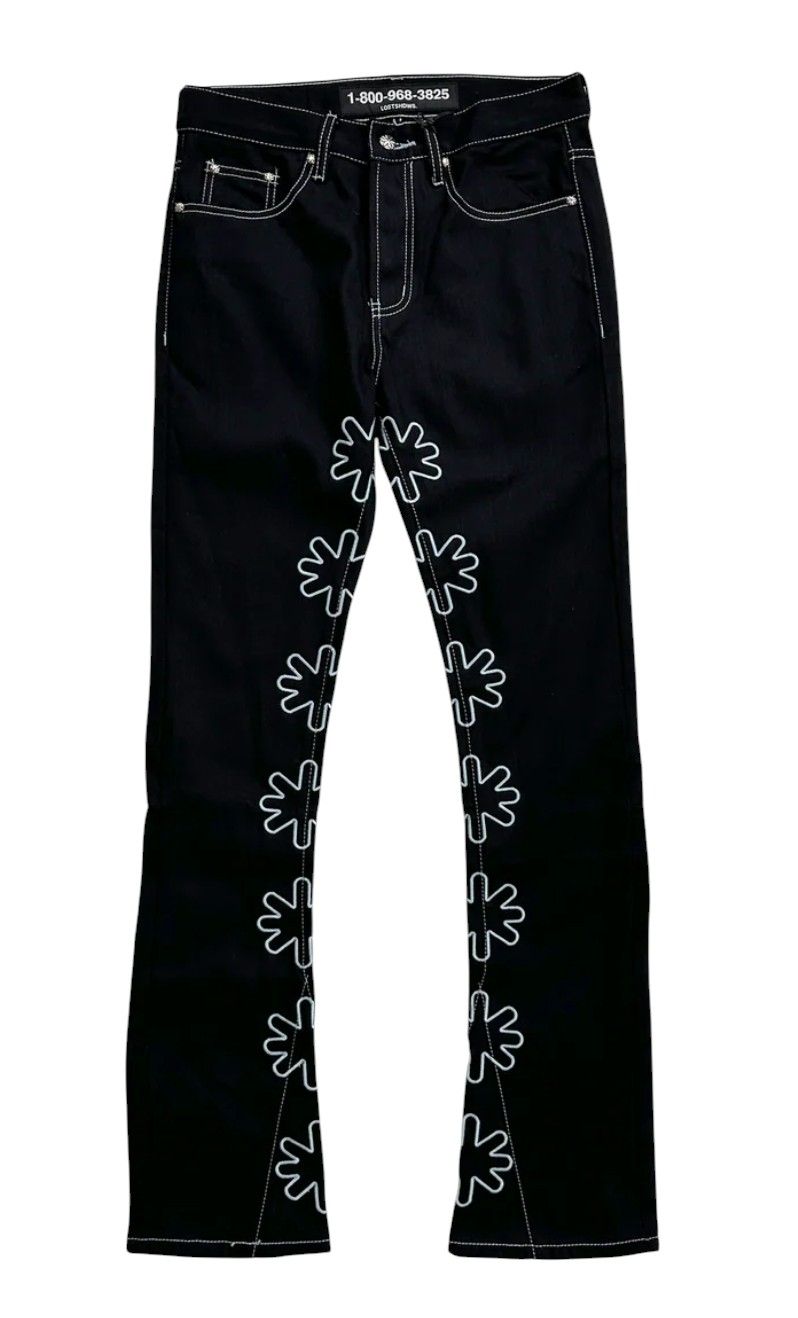 Lost Shdws Black White Outline Denim