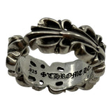 Chrome Hearts Diamond Floral Heart Ring Silver
