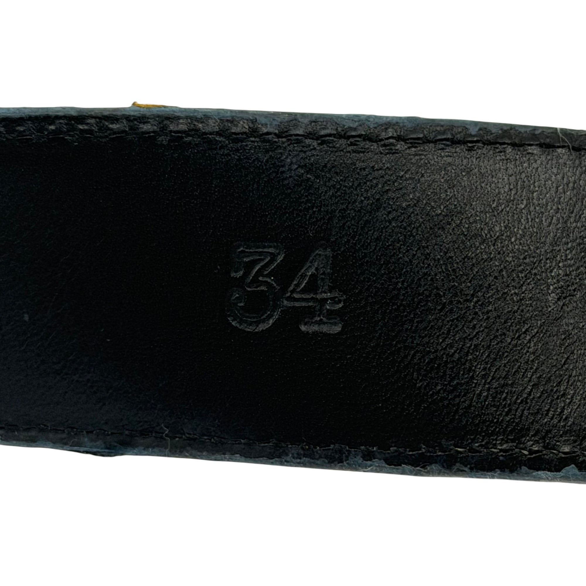 Chrome Hearts Blue Leather Belt Strap (With Rhodium Hardware)