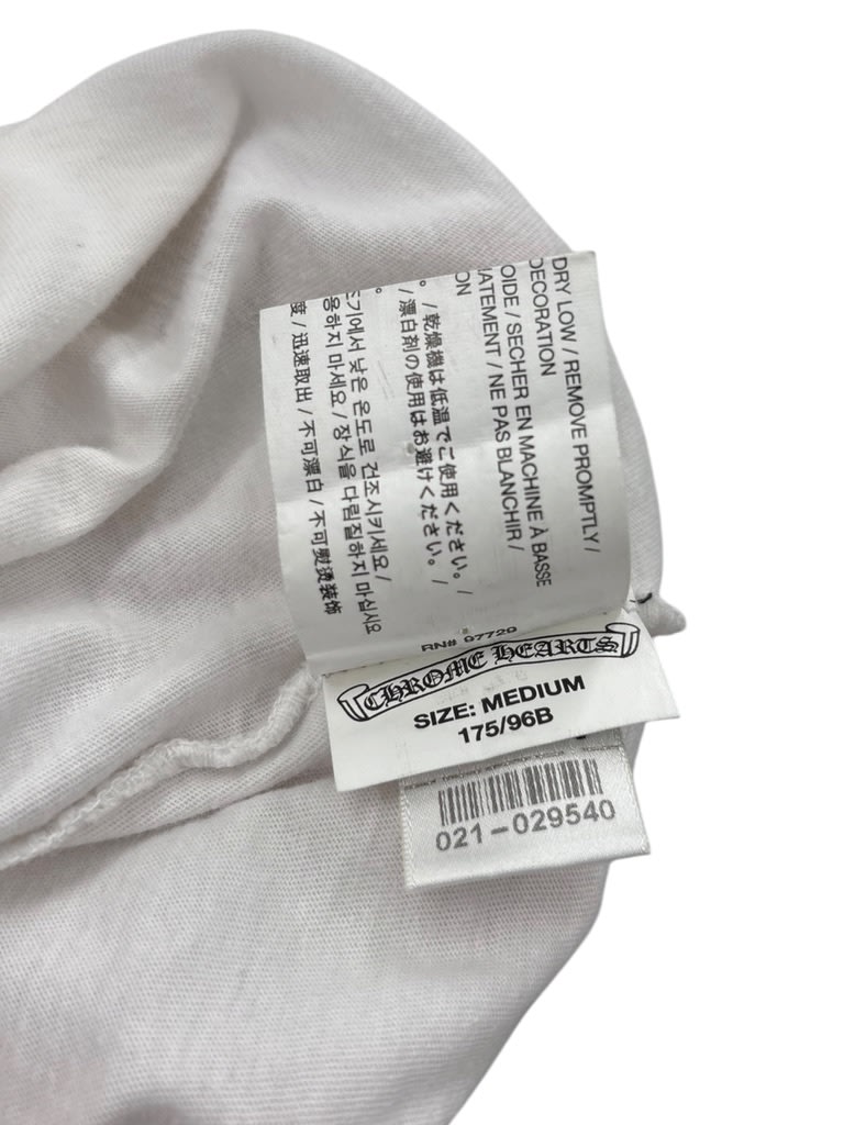 Chrome Hearts White Orange Striped Dagger Tee