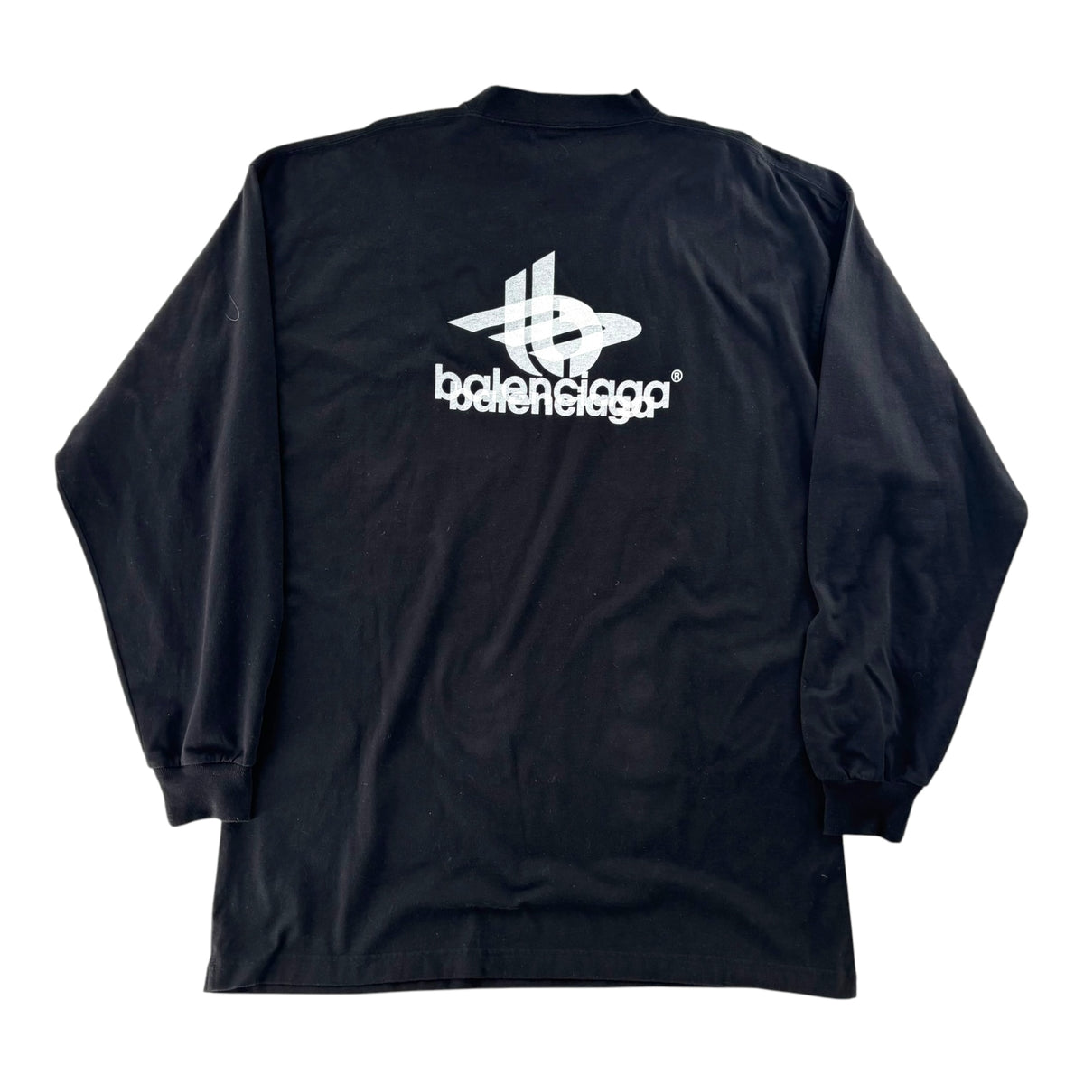 Balenciaga Layered Logo Longsleeve Black