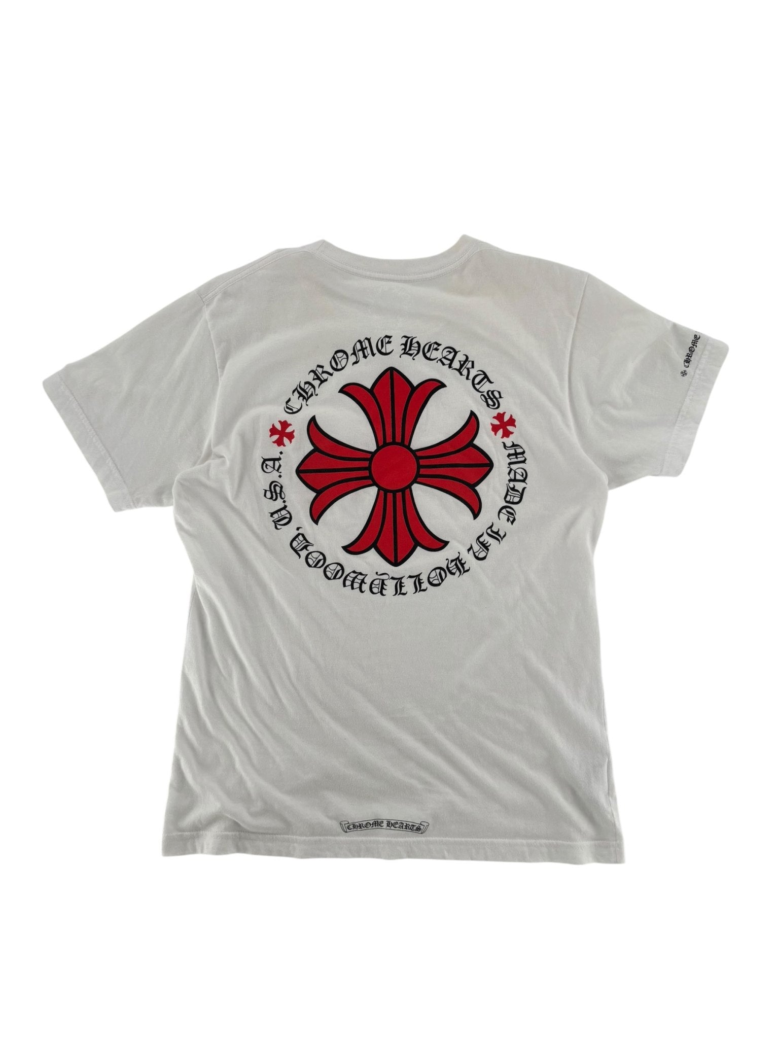 Chrome Hearts Made in Hollywood Plus Cross T-shirt White/Red