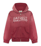 Satohsi Nakamoto Luke Fleece Hoodie red