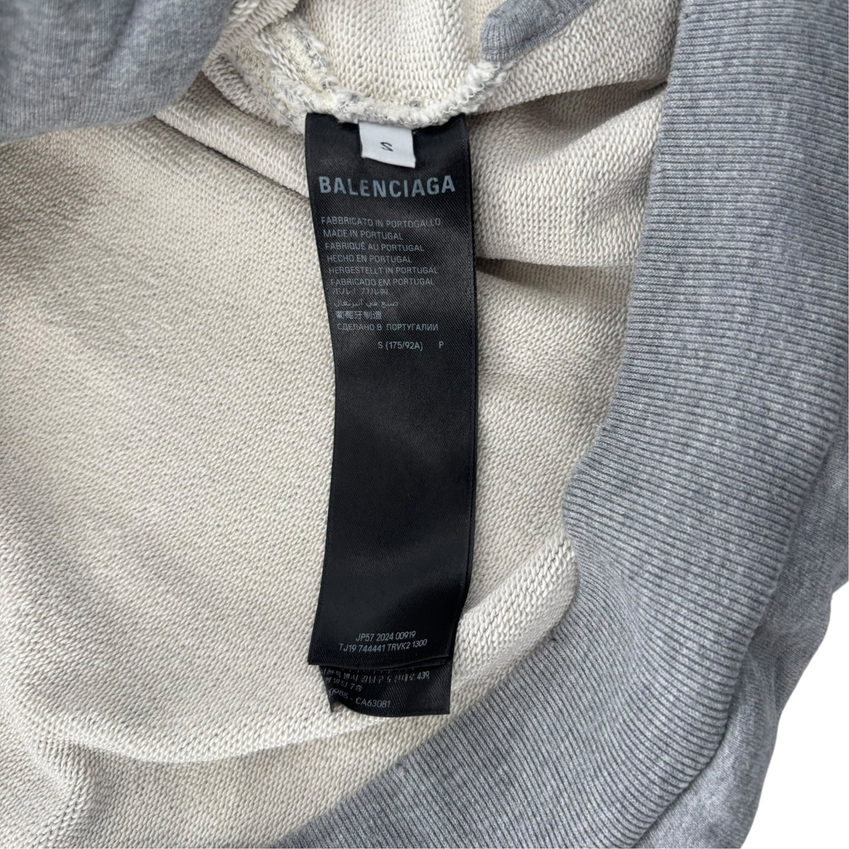 Balenciaga Tape Type Logo Hoodie Grey