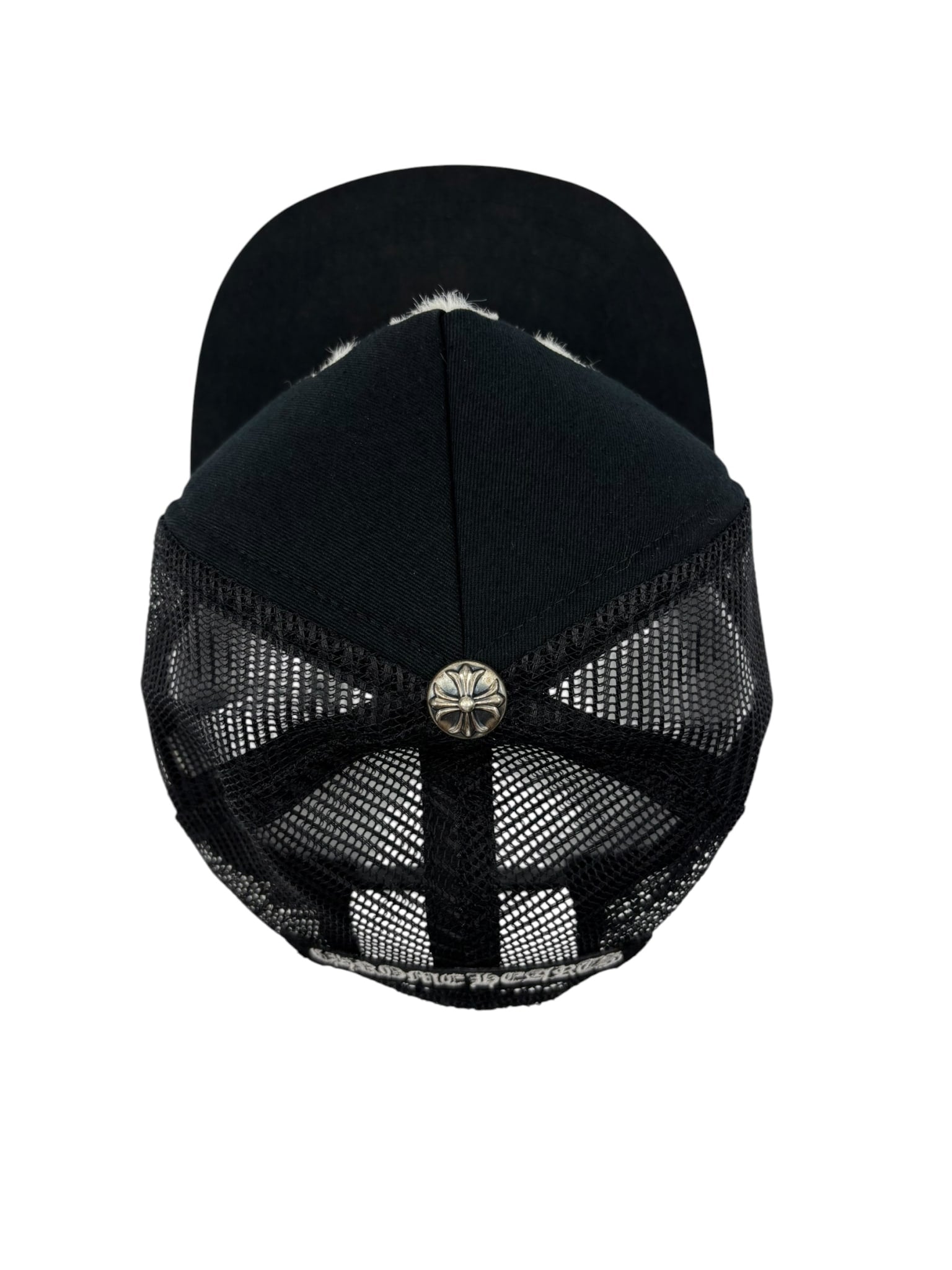 Chrome Hearts Pony Hair Cemetery Cross Patch Trucker Hat