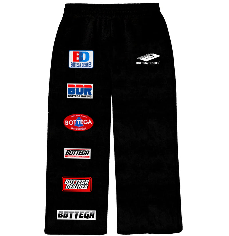 Bottega Desires Patch Sweatpants Black