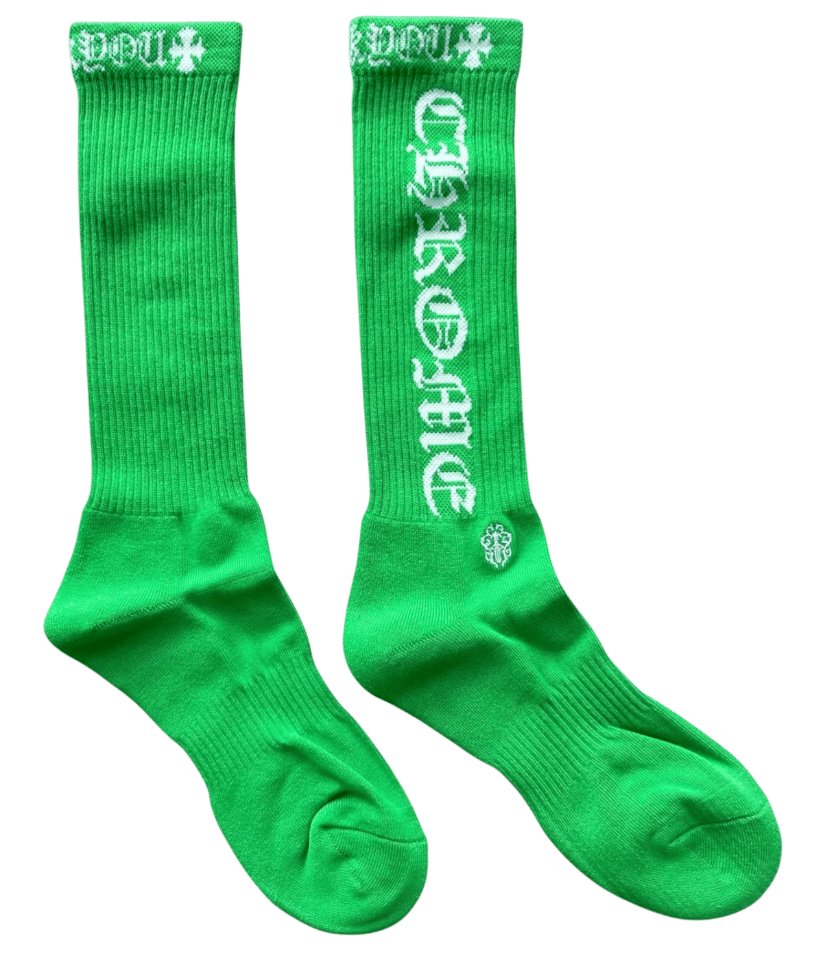 Chrome Hearts Vertical Logo Single Pair Sock Green