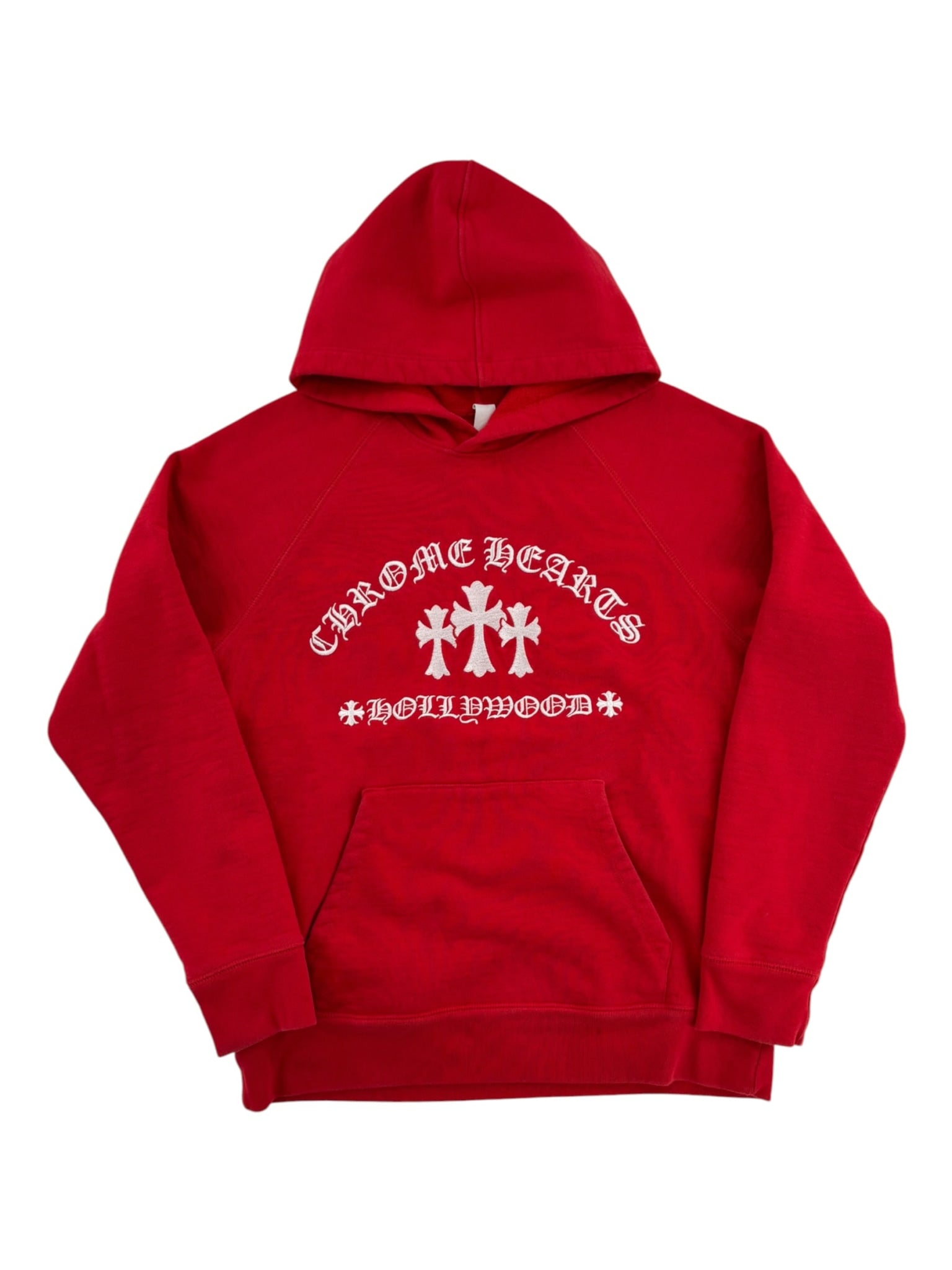 Chrome Hearts Triple Cross Embroidered Hoodie Red
