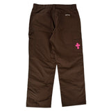 Chrome Hearts Leather Double Knee Carpenter Nylon Pants Brown