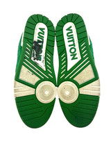 Louis Vuitton Trainer Green Monogram Denim White