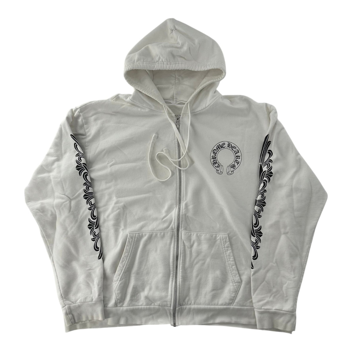 Chrome Hearts Floral Cross Zip Hoodie White