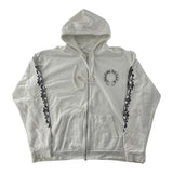 Chrome Hearts Floral Cross Zip Hoodie White