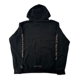 Chrome Hearts Glitter 1988 Vertical Logo Zip-Up Hoodie Black
