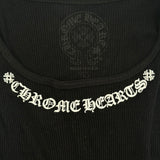 Chrome Hearts Scroll Logo Ribbed Tank Top Black