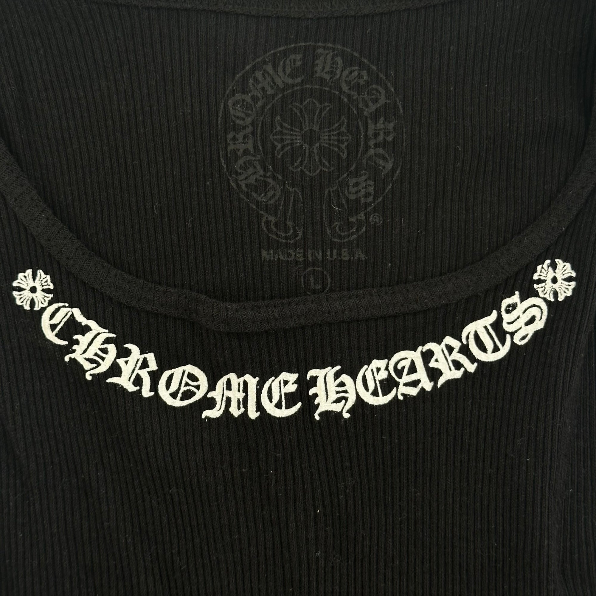 Chrome Hearts Scroll Logo Ribbed Tank Top Black