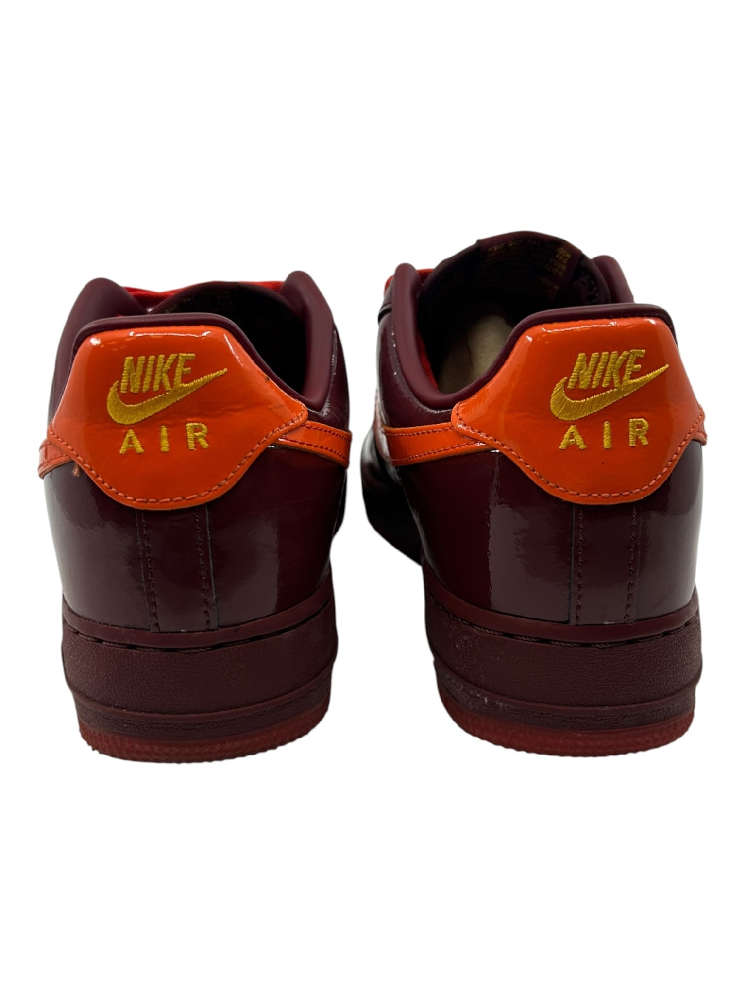 Nike Air Force 1 Low Patent Leather Dark Team Red Safety Orange