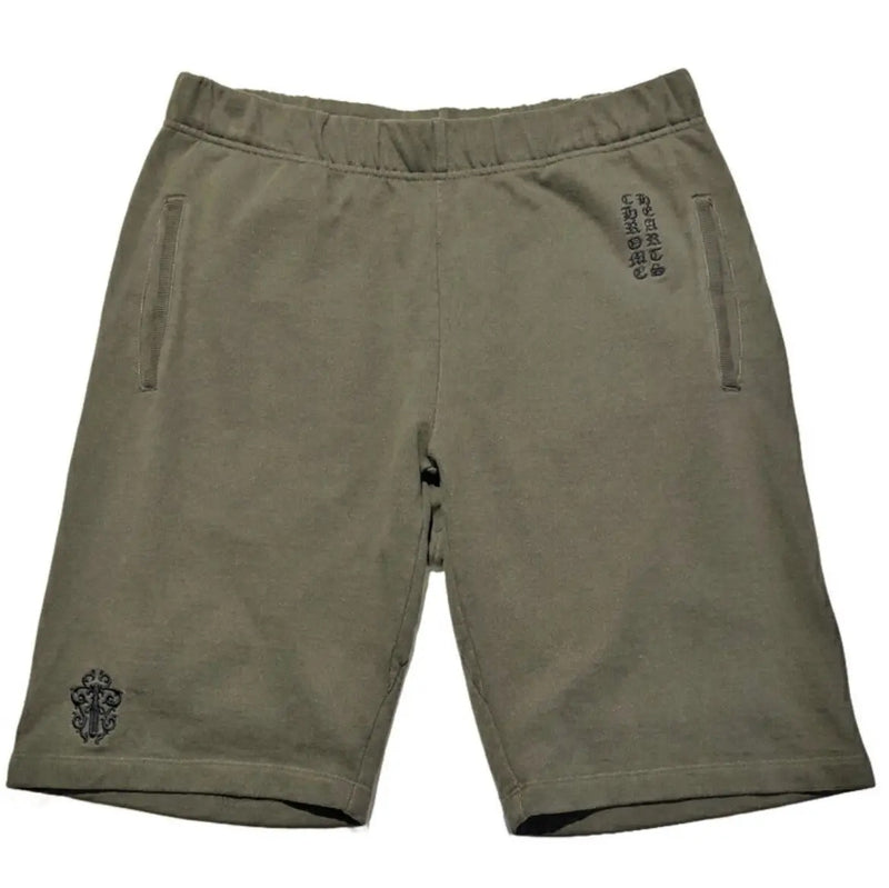 Chrome Hearts Vertical Logo Dagger Shorts Green