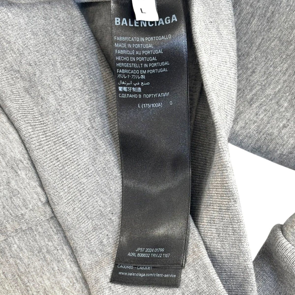 Balenciaga Gray & Black Technical Jersey Hoodie "Grey"