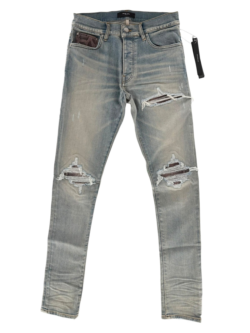 Amiri Snakeskin MX1 Blue Indigo Jeans