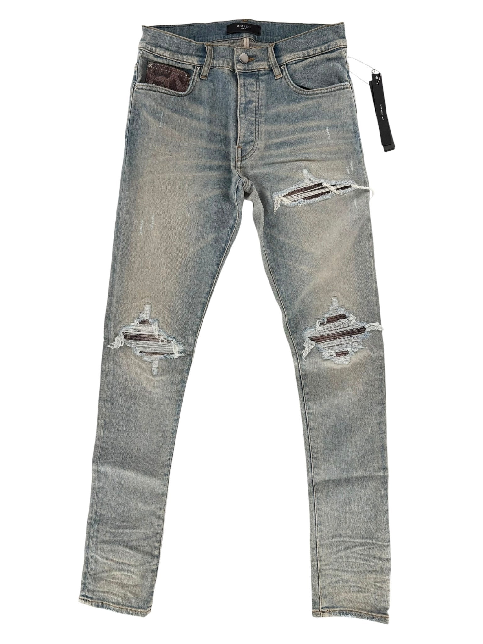 Amiri Snakeskin MX1 Blue Indigo Jeans