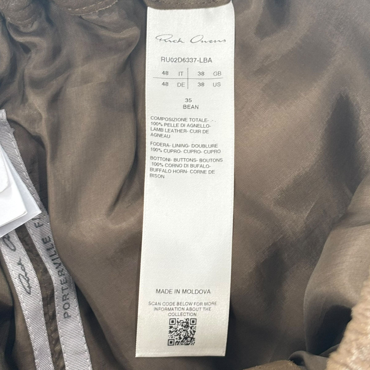Rick Owens Leather Cargo Pants "Brown"