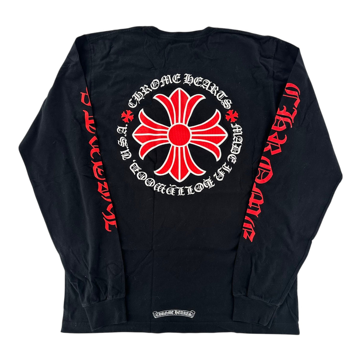 Chrome Hearts Made In Hollywood Plus Cross Long Sleeve Tee Black Red